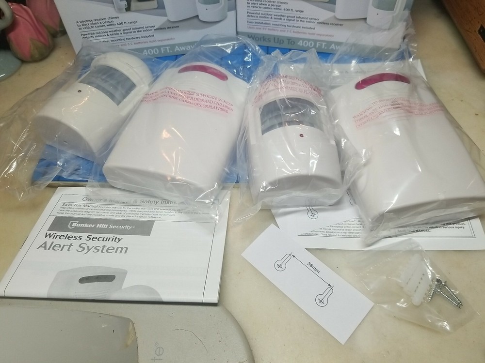 2 WIRELESS MOTION SENSOR Driveway Alert Security DETECTOR ENTRY DOOR BELL CHIME