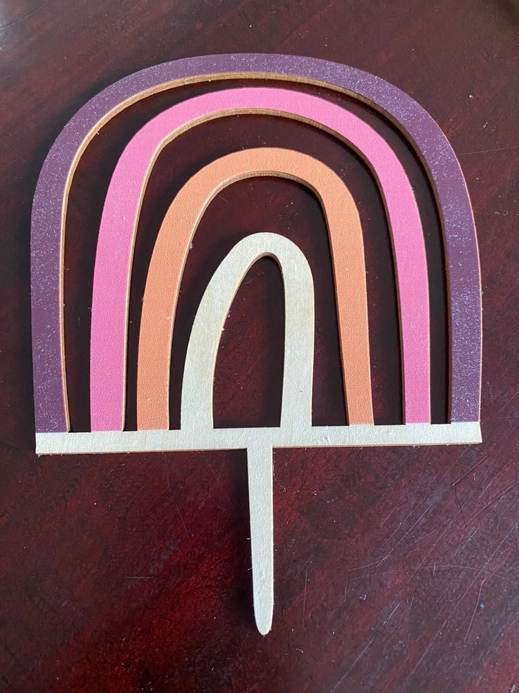 Boho rainbow cake topper
