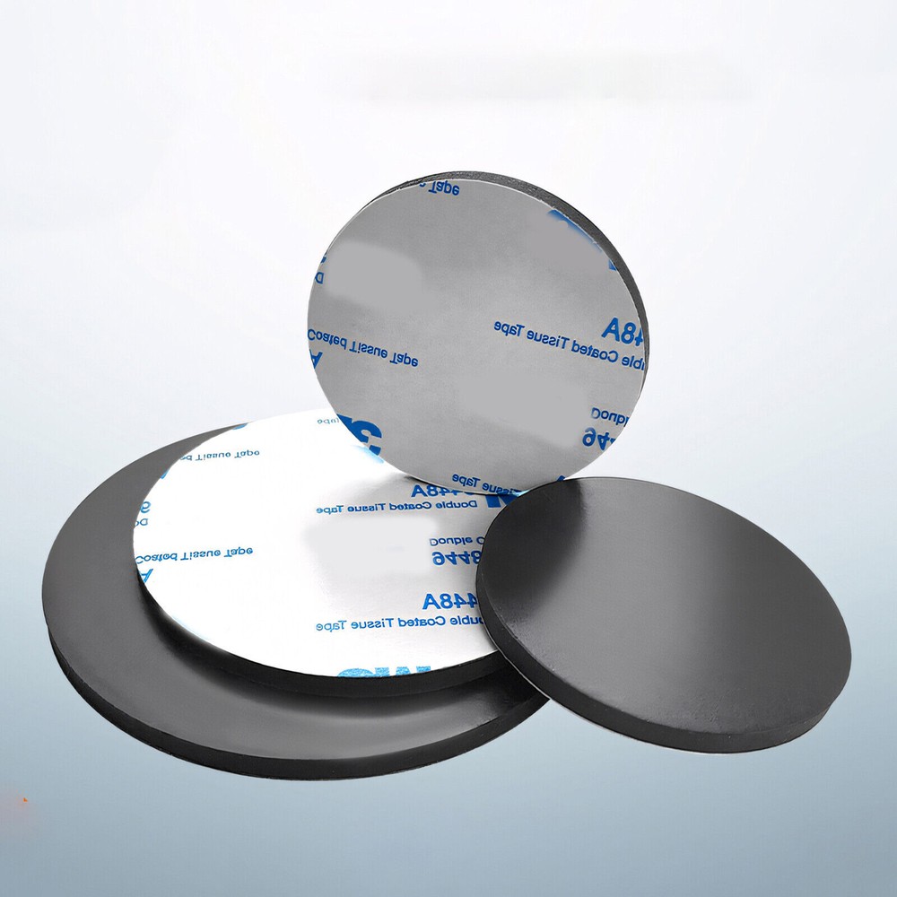 Solid Round Self Adhesive Rubber Pad Disc Sheet Gaskets Dia 5-150mm Thick 1-10mm