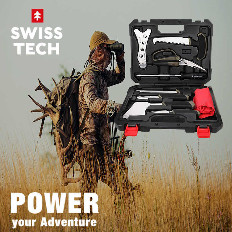 Swiss+Tech Field Dressing Kit, 10-Piece Hunting Knife Set Stainless Steel NEW