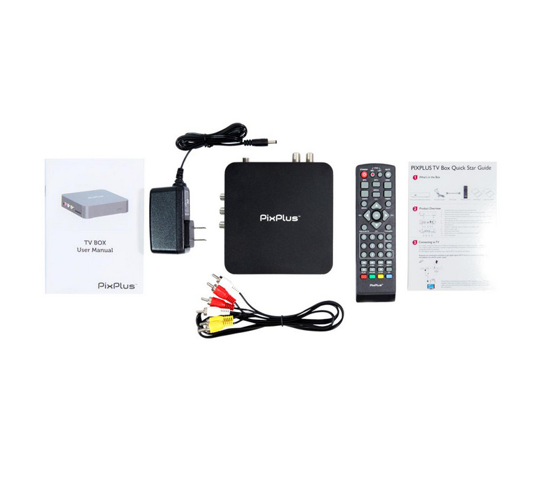 PixPlus Digital TV Converter Box Bundle w/DVR & 64GB Built-In Memory