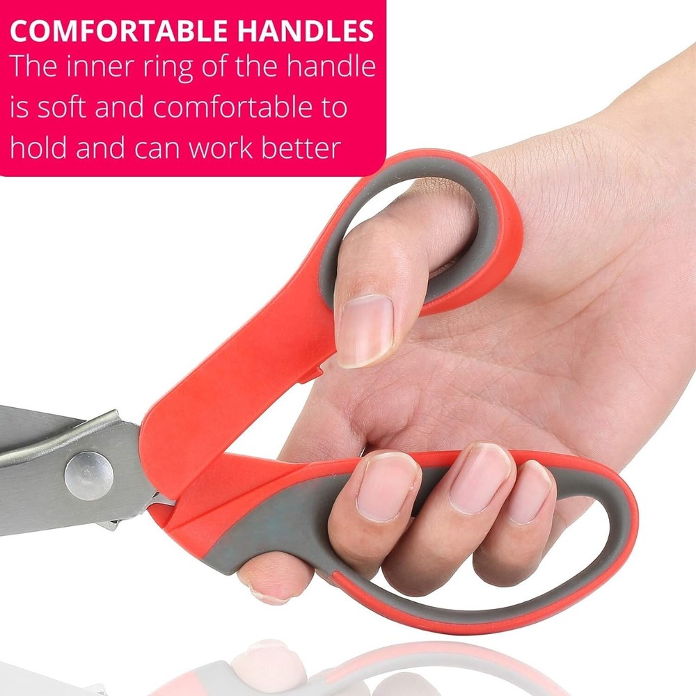 Classic Style Pinking Shears with Serrated Edge - Versatile Crafters' Tool