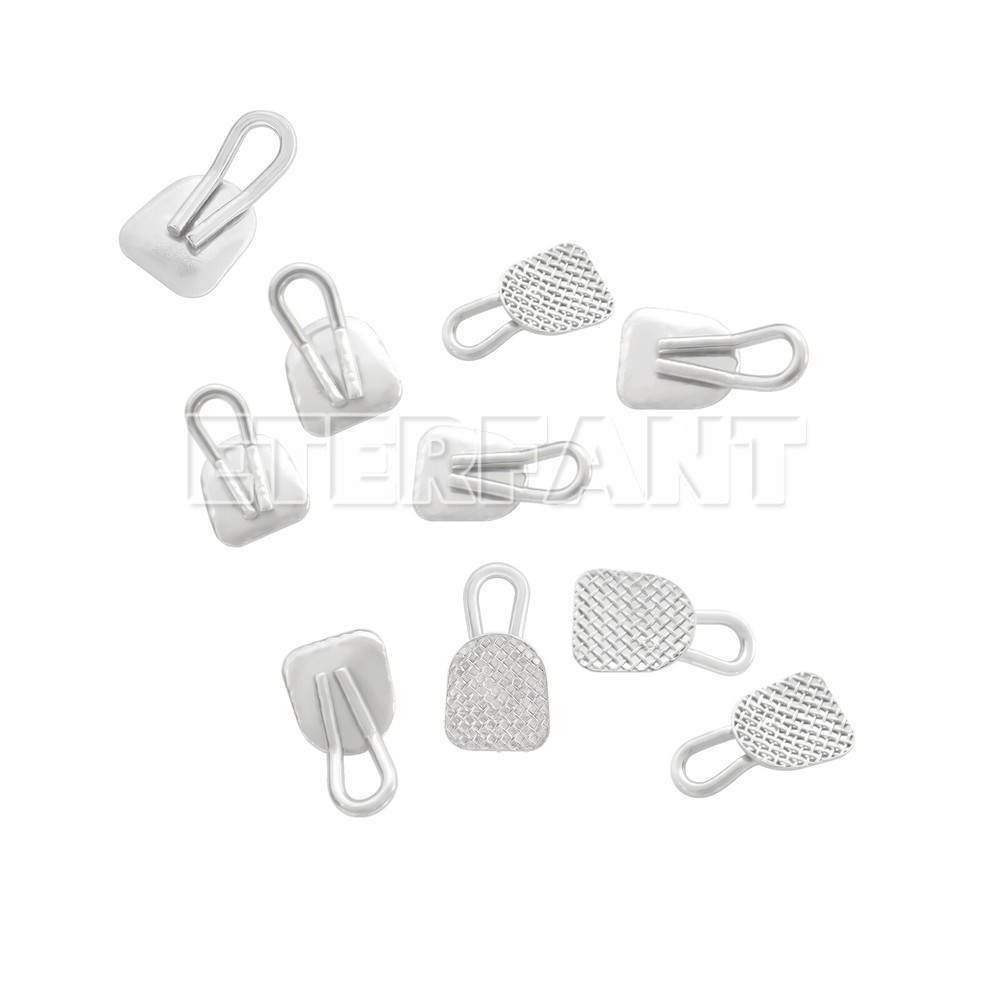 5xETERFANT Dental Orthodontic Lingual Buttons Traction Hook Bondable Rectangular