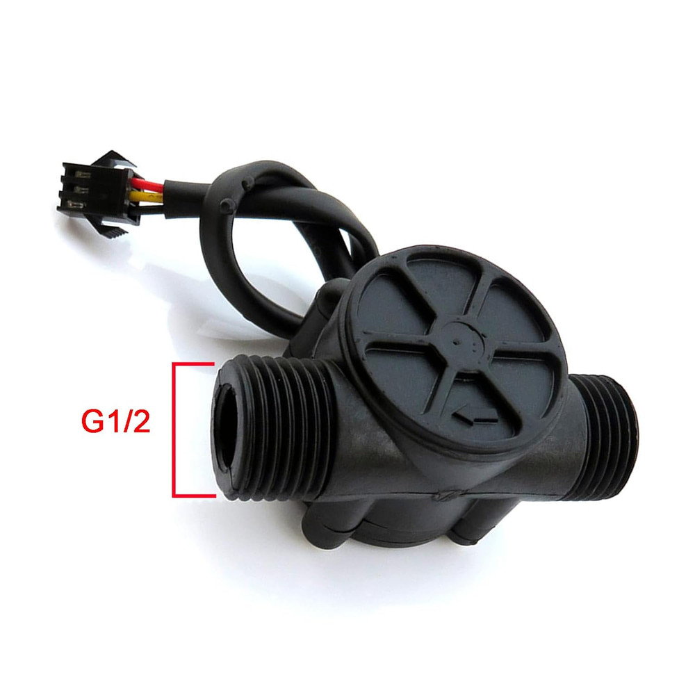 1/2" Water Flow Sensor Hall Effect Flowmeter Switch 1-30L/min Fluid Meter