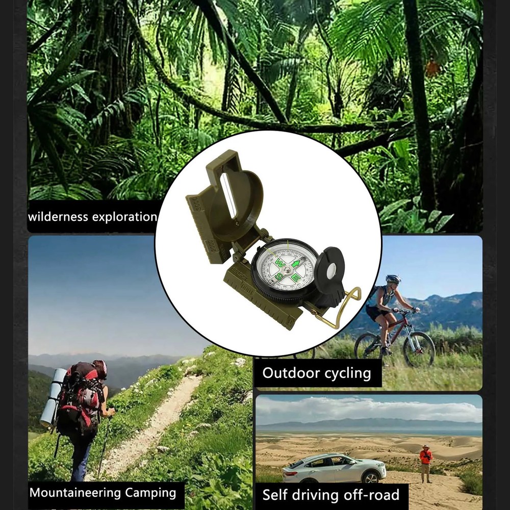 Multi-functional Portable Compass Phosphorescent Lensatic Compass for Hiking