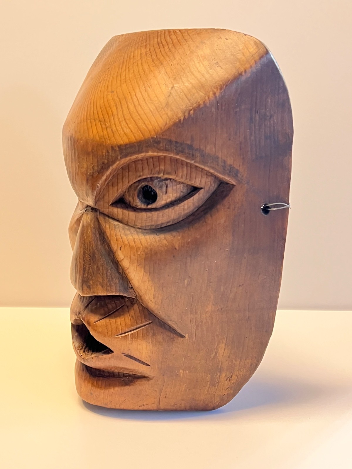 Antique Native American Hand Carved Wooden Mask; Northern Pacific Indigenous Art