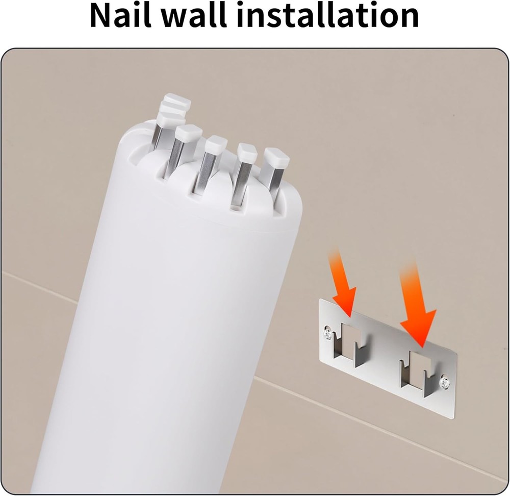 Wall-mounted tripod clothes drying rack, foldable, aluminium construction