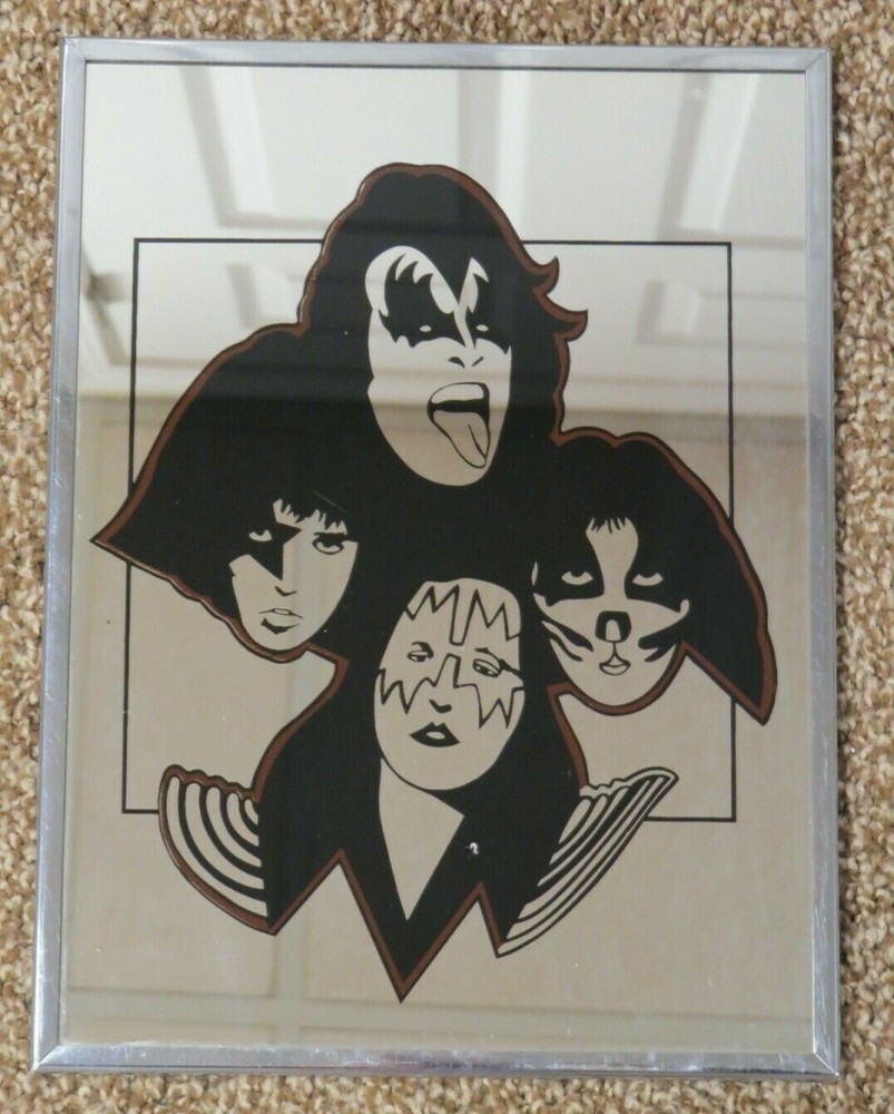 KISS OFFICIAL GROUP CARNIVAL MIRROR BY BRYTONE AUCOIN 1970'S