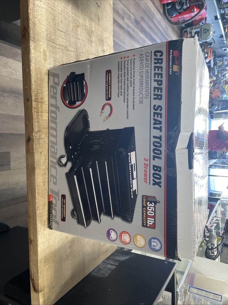 Performance Tool Creeper Seat Tool Box W85025