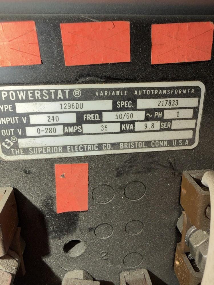 Superior Electric Powerstat 1296DU 280V Motor Driven Variable Transformer CUSTOM