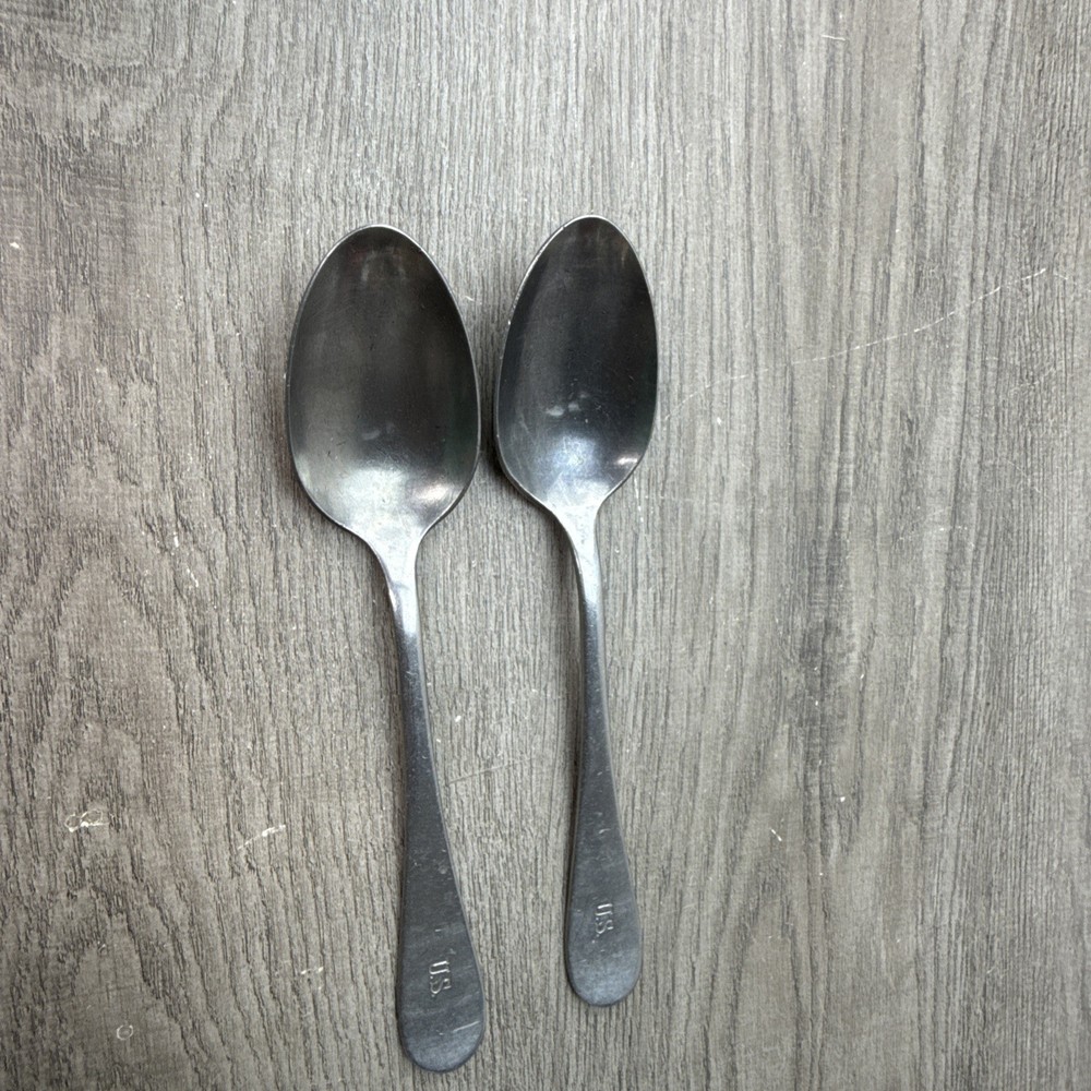 Military U.S. WALLCO Stainless Mess Spoon Serving / Tablespoon Quantity 2
