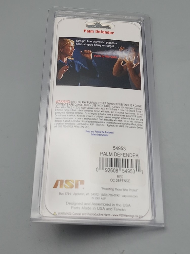 ASP Palm Defender Red ORMD 4 1/2" overall. Aluminum constructon NOS