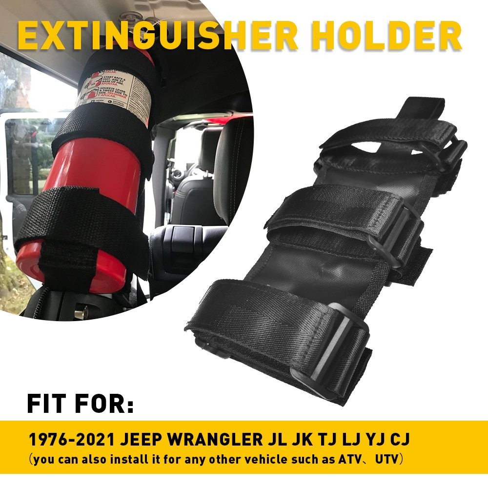 US Fire Extinguisher Car Mount Holder Bracket Adjustable Compatible For Jeep UTV