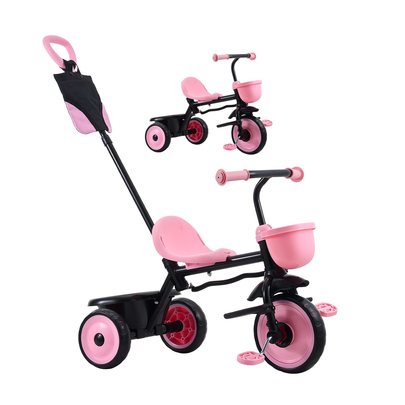 Uimoso Toddler Tricycle & Stroller for Ages 1.5-5 Kids Trike with Push Handle