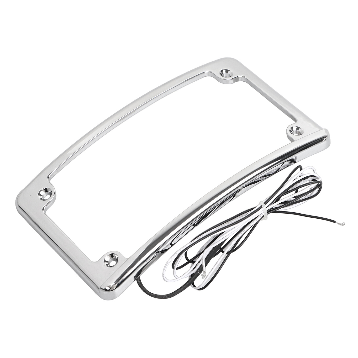 Curved License Plate Frame with LED Light For Harley Electra Road Street Glide