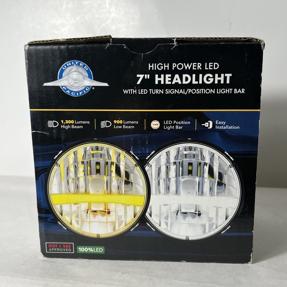 7” High Power LED Headlight w/ White LED Single Function Light Bar OPEN BOX
