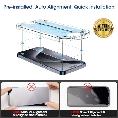 OneTouch 2+2 Pack Compatible with iPhone 15 Screen Protector 6.1" IPH15-6.1”