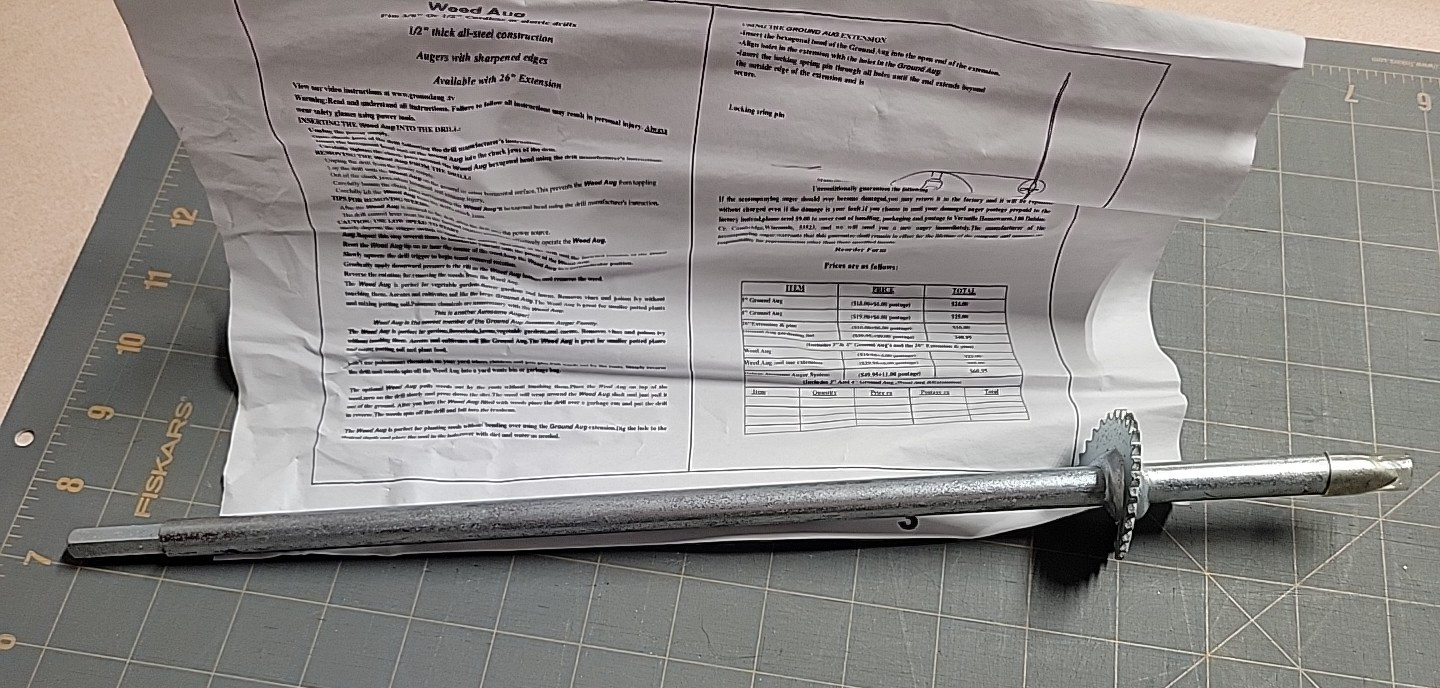 Bulb, Seed Planter & Weed Auger for Drill 15" x  2" NOS