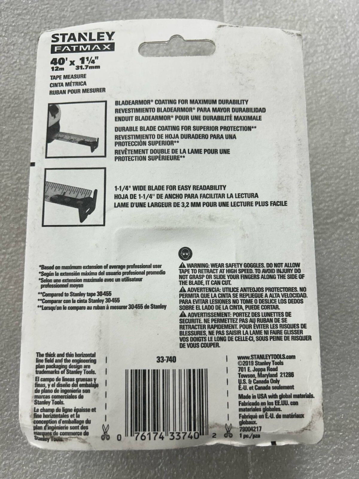 1 - 40' Stanley Fatmax Tape Measure # 33-740