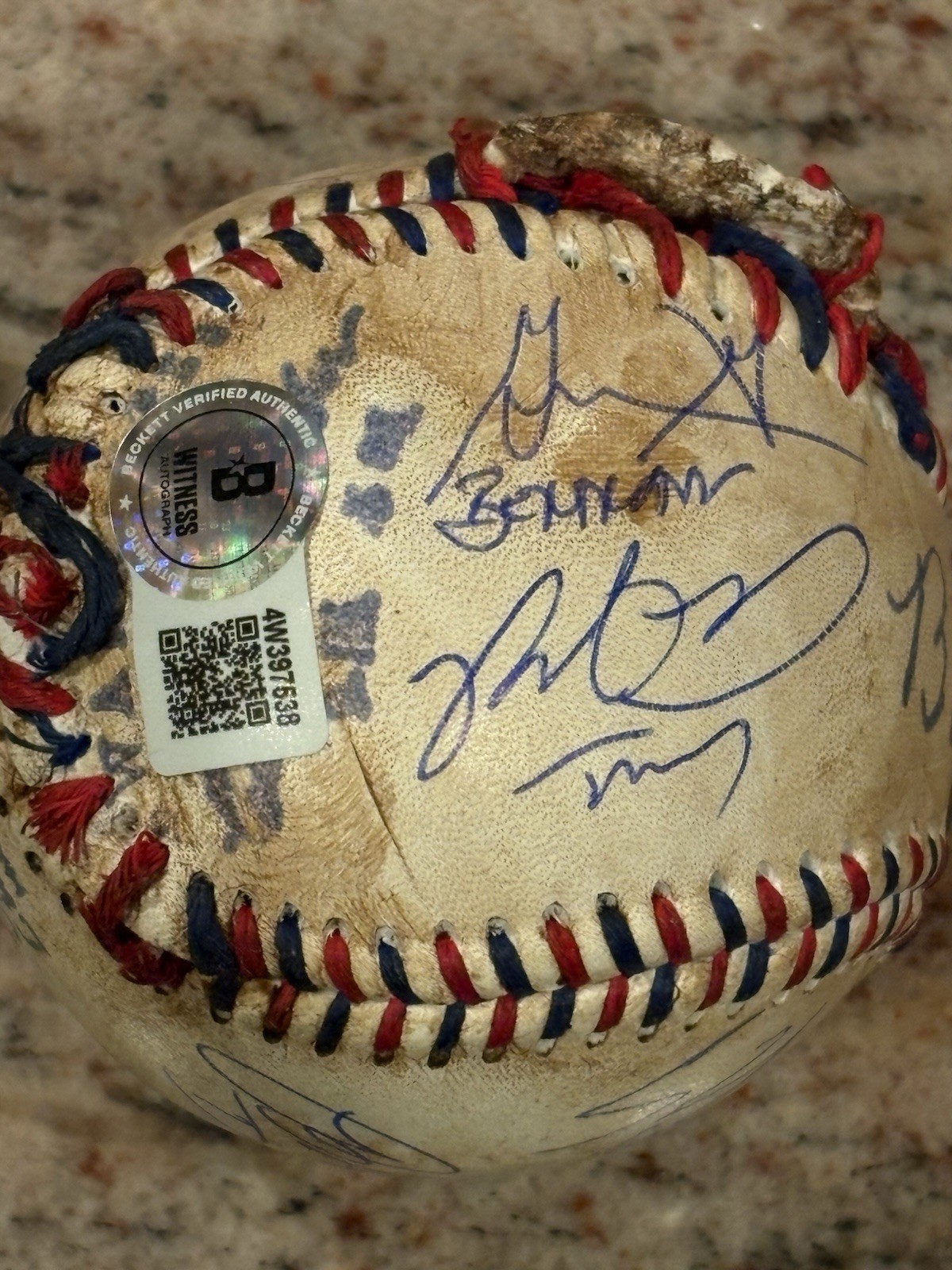 Sandlot Cast Signed Custom Baseball w/8 Signatures- Beckett W Holo