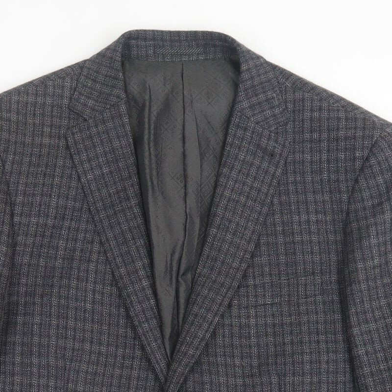 NEXT Mens Grey Plaid Wool Blend Suit Jacket Size 42
