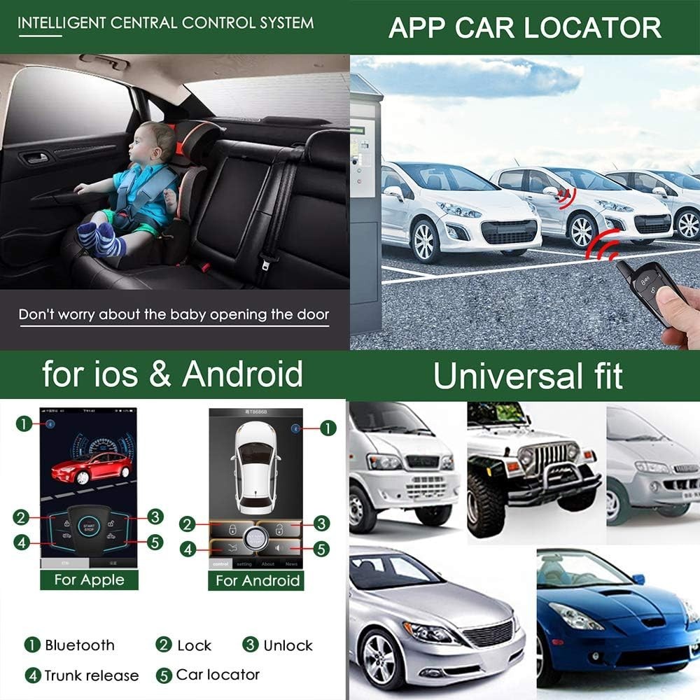Universal Car Alarm Remote Engine Start Kits One Key Remote Engine Start for ...