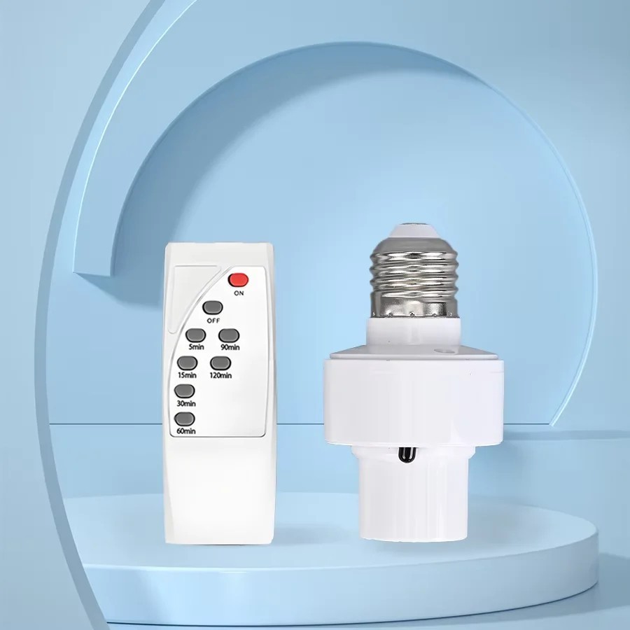 Wireless Remote Control Light Lamp E27 Screw Bulb Base Holder Cap Socket Switch