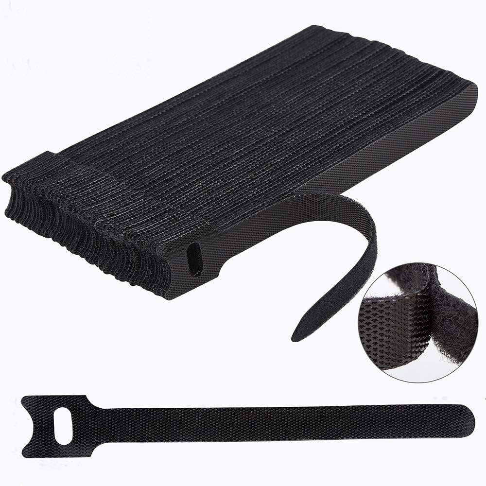 60 Pack 6 Inch Reusable Cable Ties Adjustable Hook Loop Cord Straps Wire