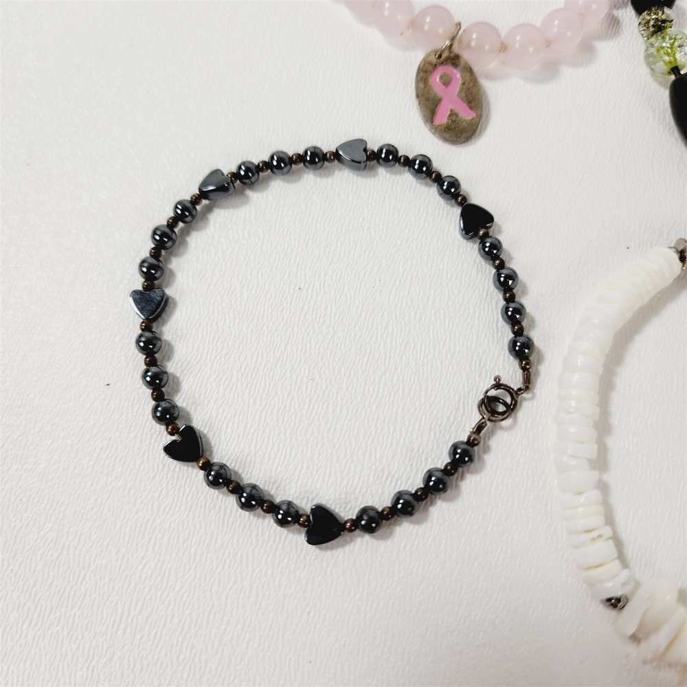 11 Vintage Stone Shell Plastic Beaded Bracelets