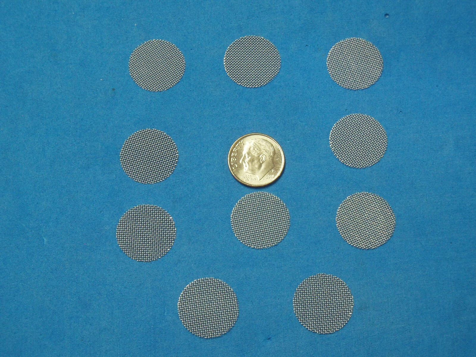 LOT OF TEN PIECE FAUCET AERATOR SCREENS 11/16" 40 MESH