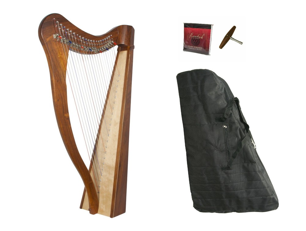 22-String 5-Panel Heather Harp w/ Chelby Levers + Bag + Strings
