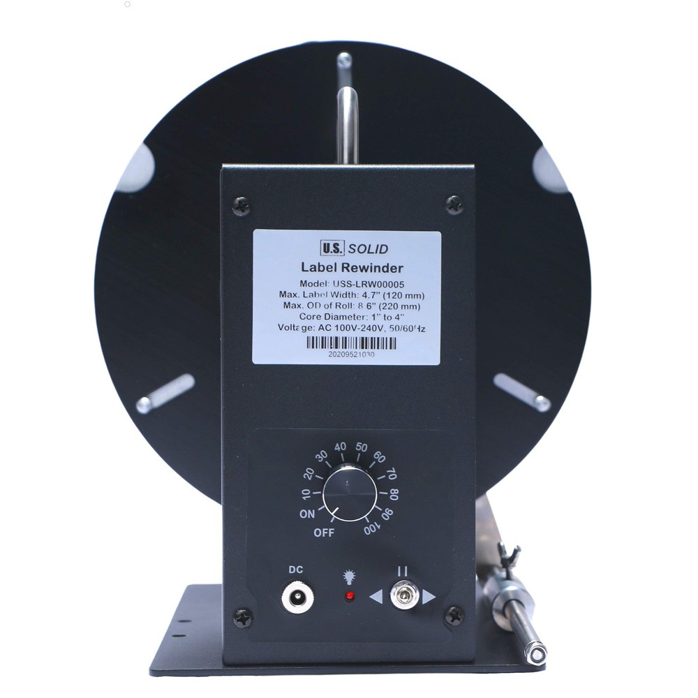 U.S. Solid Automatic Label Rewinder 8.66 in Roll Diameter 4.72 in Width
