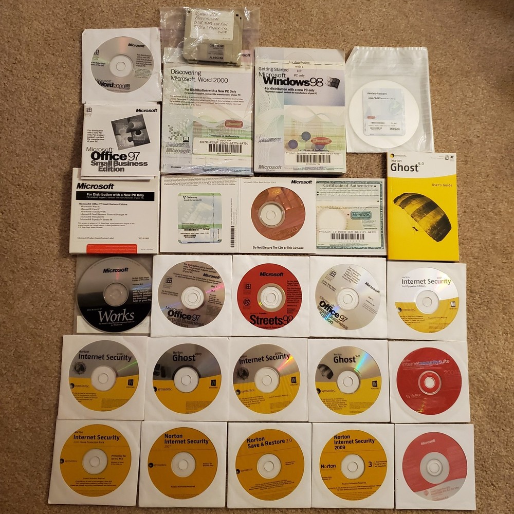 Microsoft Software Vintage Lot Various Discs