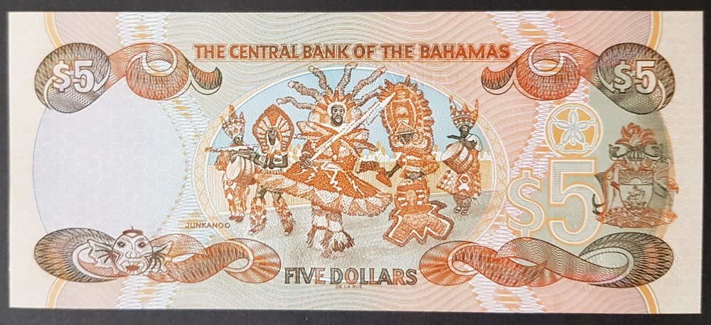 Bahamas 5 Dollars 2001 P-63b UNC