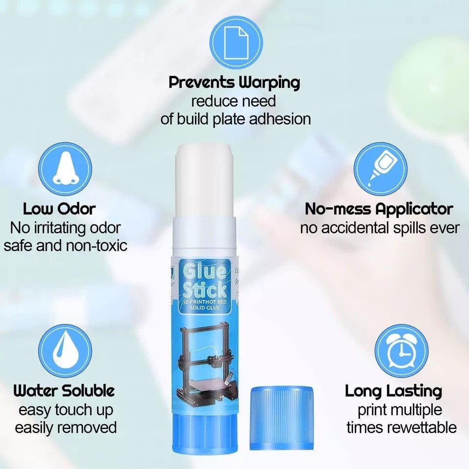 3D Printer Glue Sticks PVP Solid Glue Sticks for 3D Printer Hot Bed Removing Pri