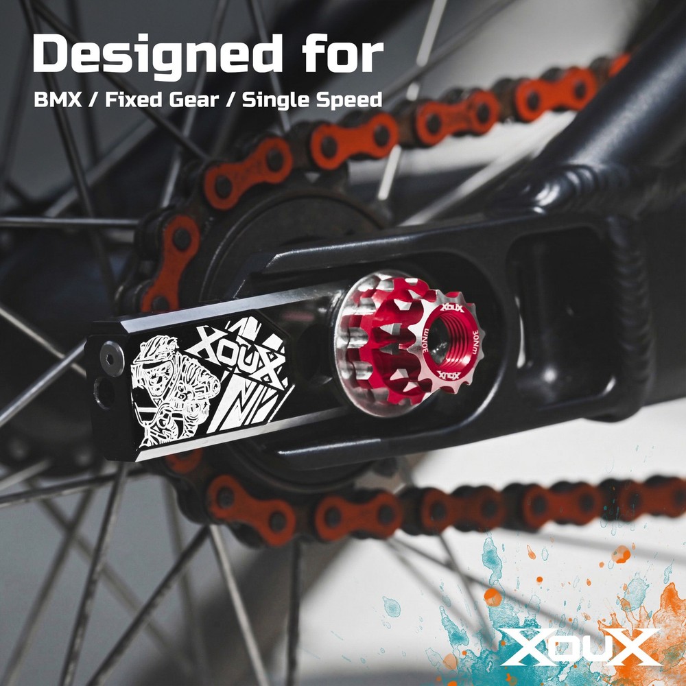 XOUX AX-B BMX Axle Nuts 10MM, Red