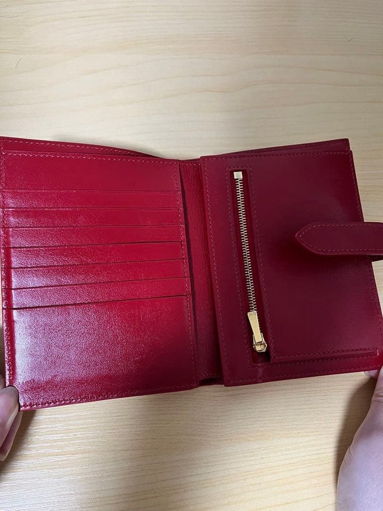 CELINE Red Folded Wallet From Japan