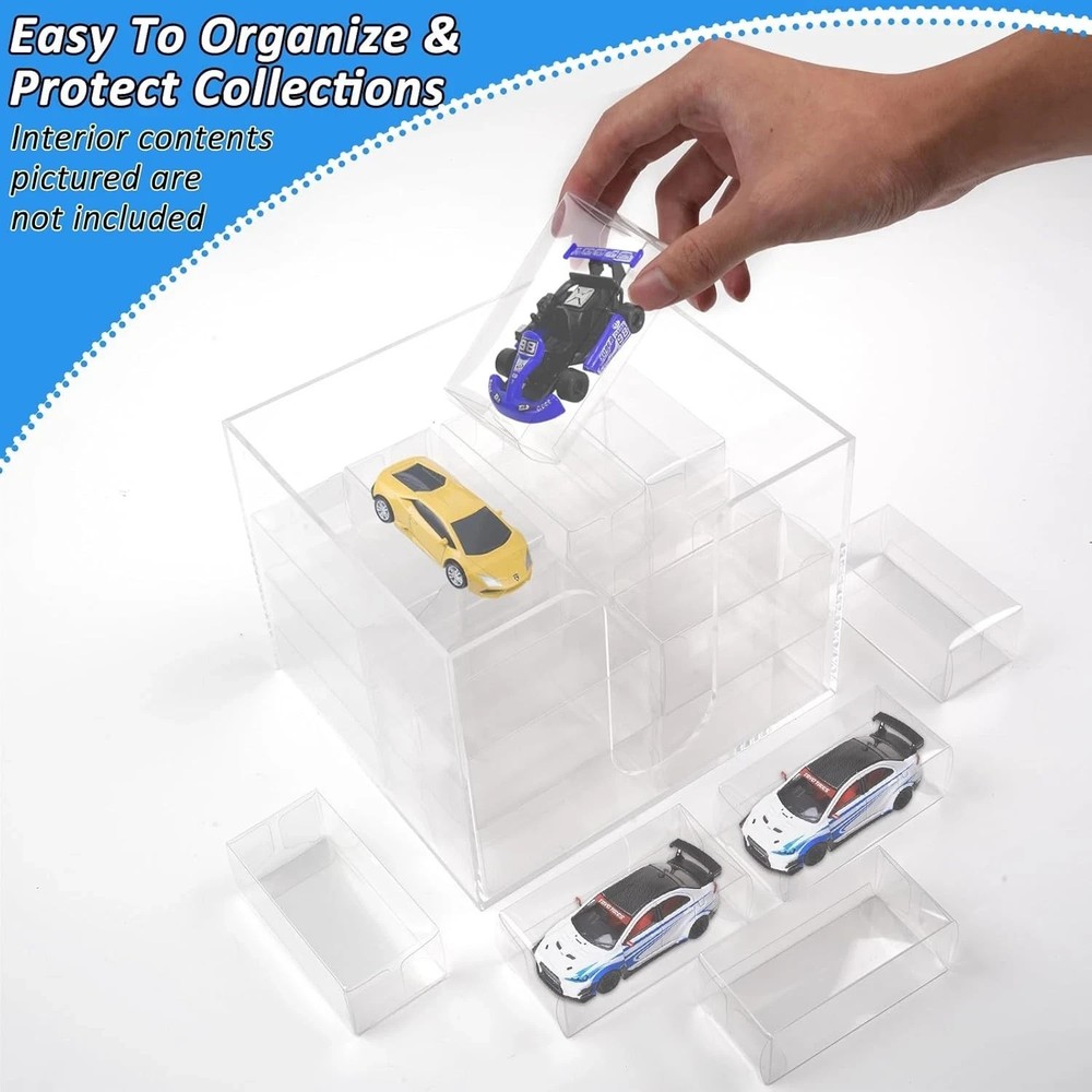 120 PCS 1/64 Display Case for Model Car,Clear Case,Storage Clear