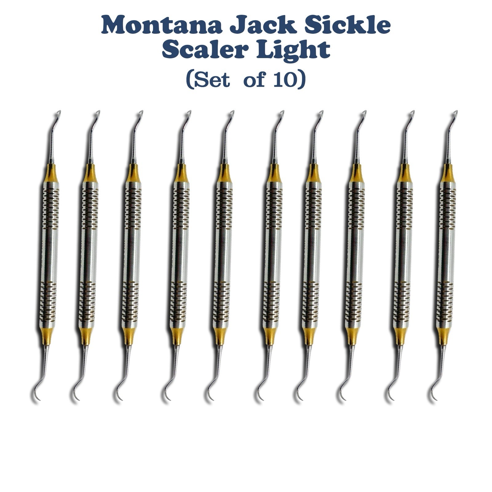 10X Periodontal Montana Jack Sickle Scaler Light Double Ended Dental Instruments