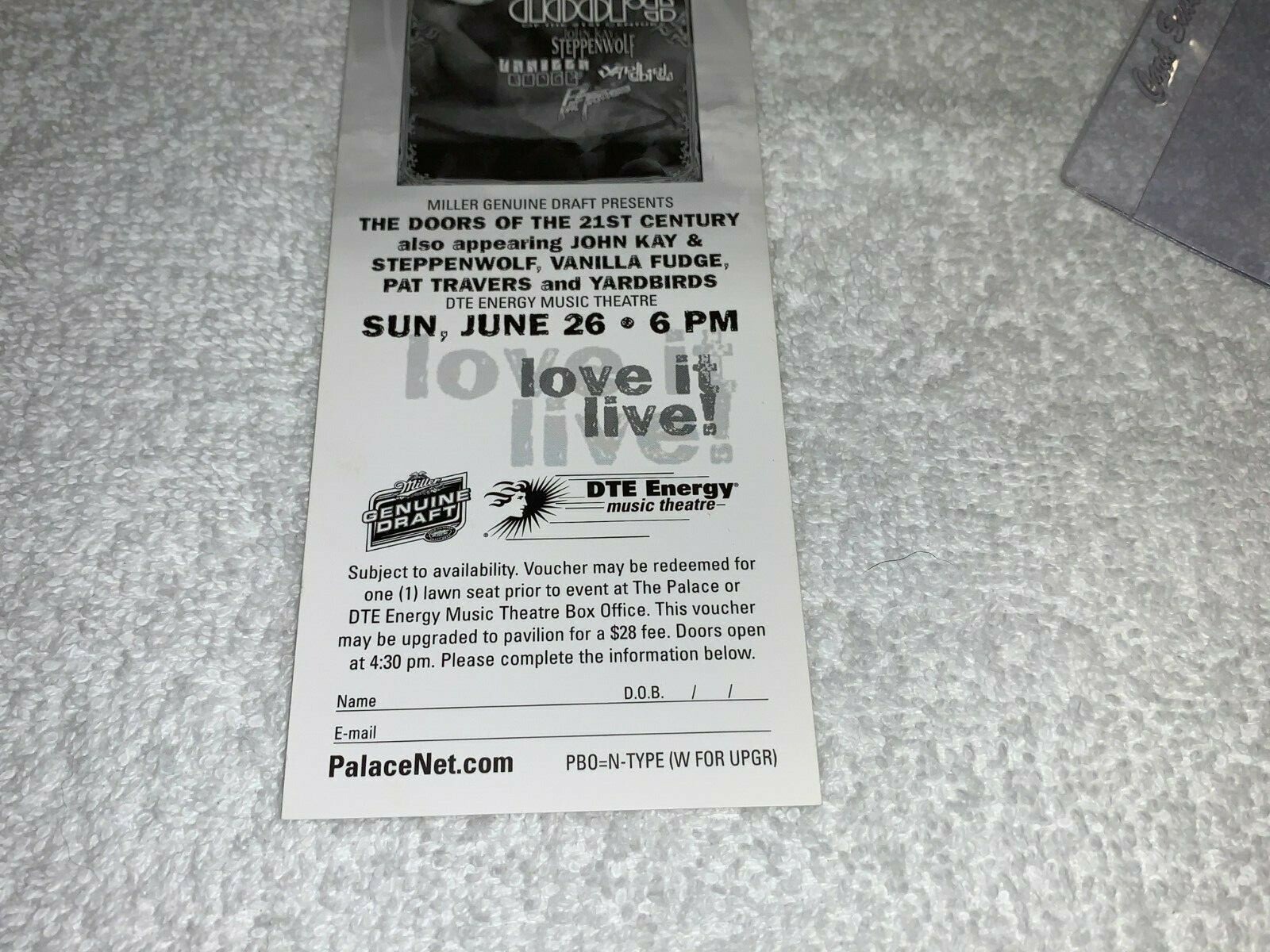 THE DOORS STEPPENWOLF YARDBIRDS PAT TRAVERS UNUSED CONCERT TICKET STRANGE