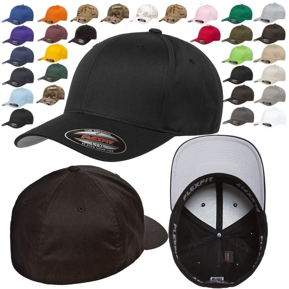 FLEXFIT Classic ORIGINAL 6-Panel Fitted Baseball Cap HAT S/M L/XL XXL Wholesale!