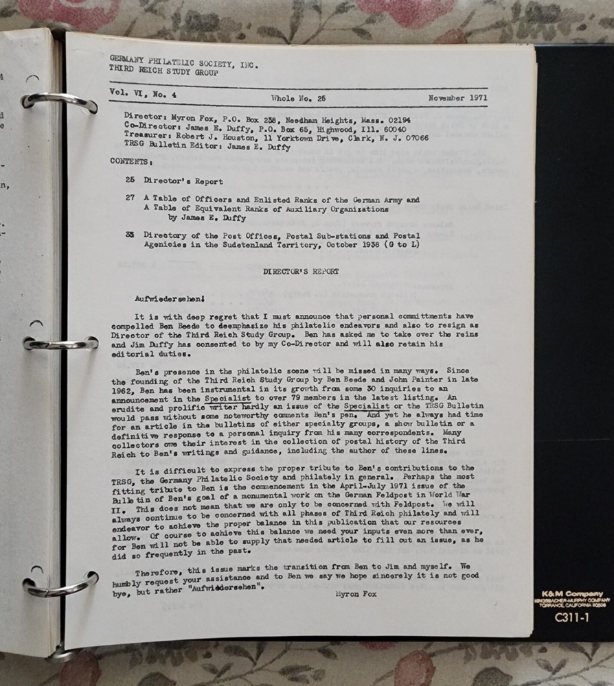 Vintage The Germany Philatelic Society Third Reich Study Group Stamp Collectors