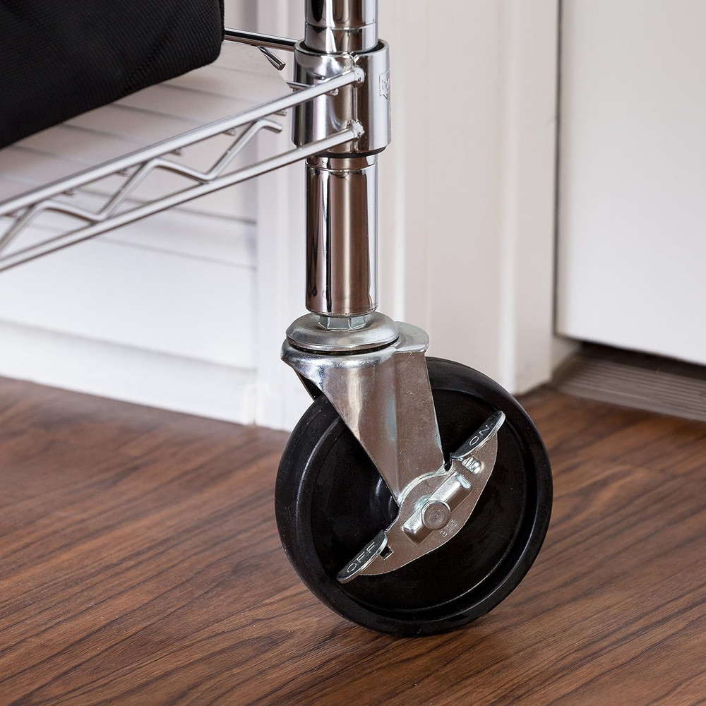 5-Tier Steel Shelving Unit Bundle with 4" Caster Wheels