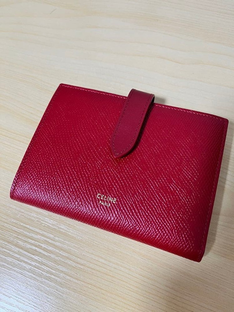 CELINE Red Folded Wallet From Japan