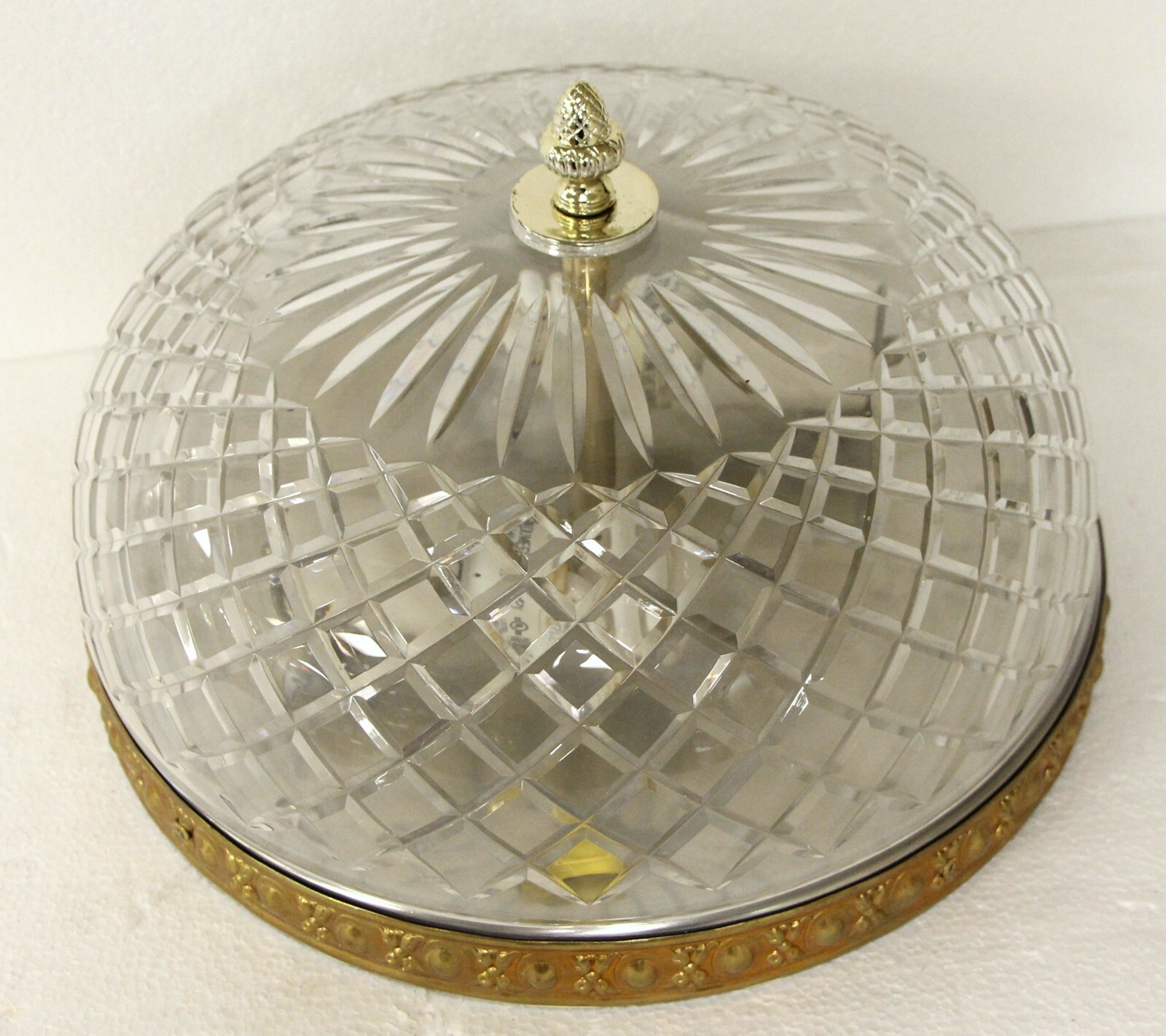 Waldorf Astoria Crystal Flush Mount Pineapple Finial Light Fixture