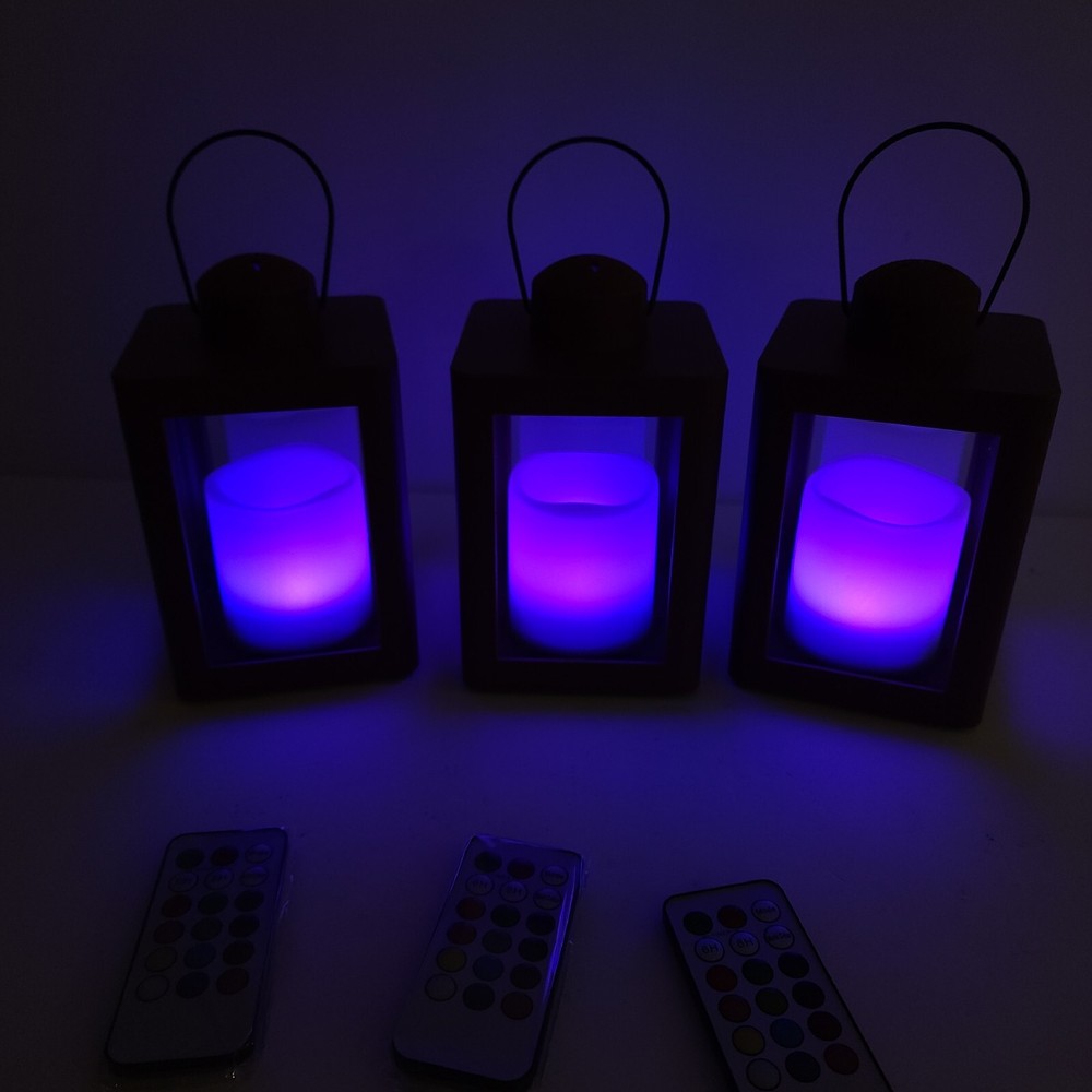 Home Reflections S/3 Mini Lanterns with Remote & Gift Boxes Red