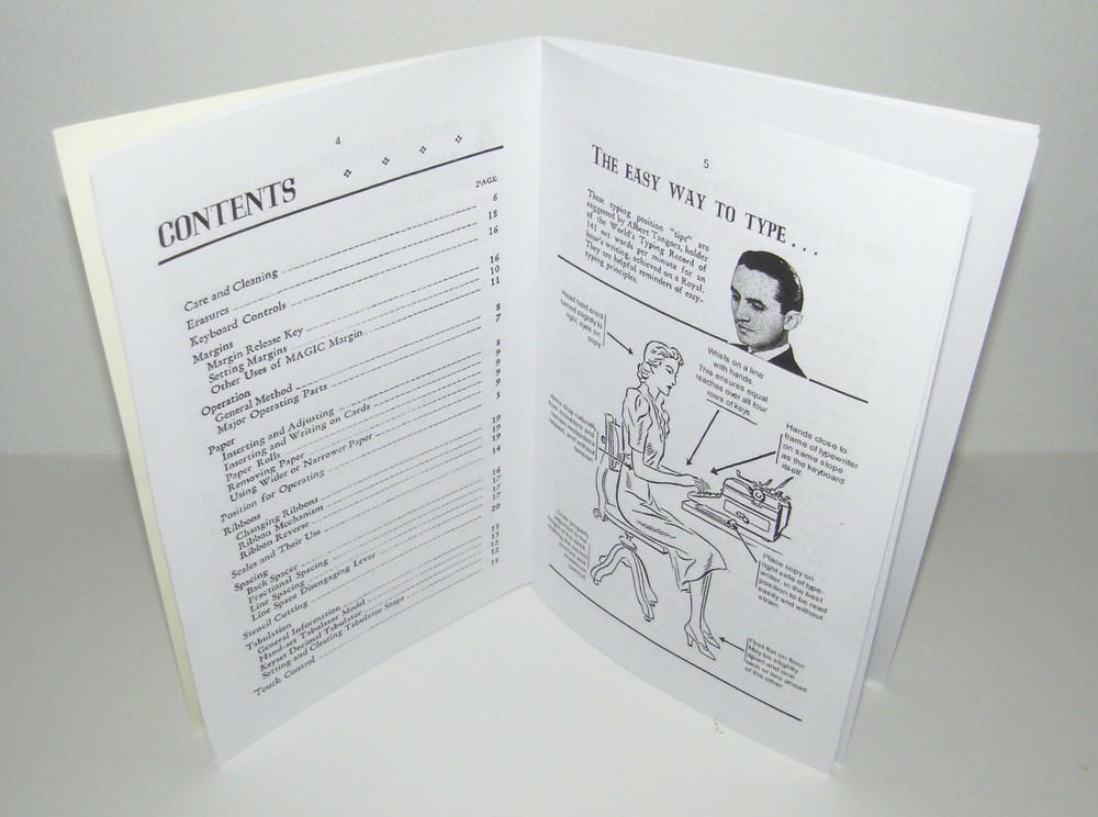 ROYAL KMM TYPEWRITER INSTRUCTIONS REPRODUCTION