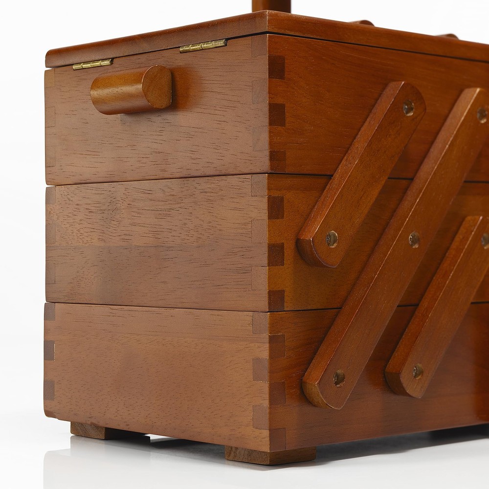 Wooden Sewing Box, White