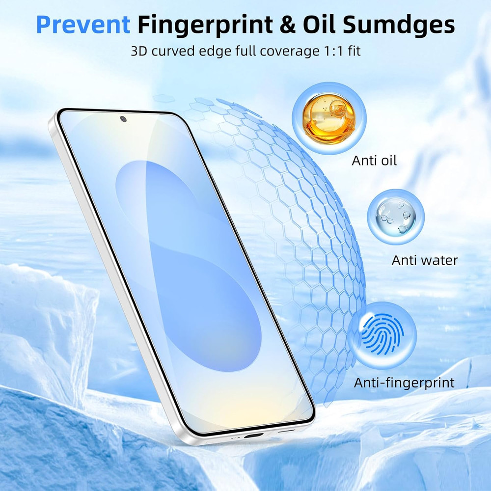 2+2 Pack for Samsung Galaxy S25 FE Screen Protector & Camera Lens Protector, Fin