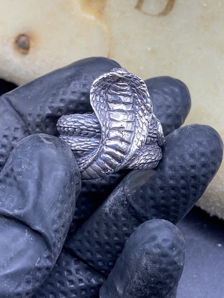 Cobra Ring Solid Sterling Silver Size 8